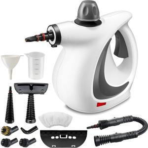 Handheld Steam Cleaner 11-Piece Accessory Set, Perfect for Stain Removal, Curtains, Car Seats, Floor, Window Cleaning, Grey