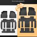All Weather Floor Mats Custom Fit for Chevy Traverse 2009-2017 (Only Fits Captain's Chairs), Front Backseat Row Liners for GMC Acadia 2007-2017, Full Interior Protection TPE Rubber Car Accessories