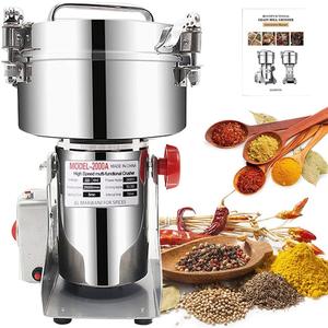 2000g Electric Grain Grinder Spice Grain Mill Stainless Steel 30s 28000RPM High Speedy Grinding with Overload Protection& 5min Timer Mill for Dry Spice Herbs/Nut/Coffee/Rice