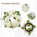 Briful Hydrangea Spring Wreaths for Front Door, 16.5'' White Hydrangea Artificial Door Wreaths for Home Mantle Wall Farmhouse Decor