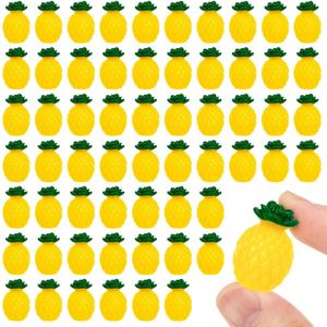 CLESDF 60Pcs Mini Resin Pineapple, Artificial Tiny Pineapple Figurines, Fake Pineapple Decor for Party Fruit Bowl Home Kitchen Photography Props