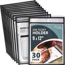 30 Pack Job Ticket Holders 9x12 Heavy Duty - Automotive Work Order Plastic Sleeves - Clear Shop Ticket Holders - Repair Order Sleeves - Plastic Sleeve for Paper - Dry Erase Pockets - Work Order Folder