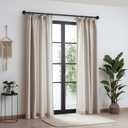 Black Curtain Rods for Windows: 1 Inch Diameter Heavy Duty Adjustable Curtain Rod 48" to 84"（4-7ft), Blackout Wrap Around Room Darkening Drapery Rod for Indoor and Outdoor Black