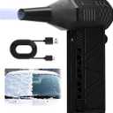 Mini Turbo Snow Blower, 130,000 RPM Compressed Air Duster with Magnetic Nozzle, Portable Turbo Jet Blower, Ideal for Vehicle Snow Removal and Home Cleaning (Black)