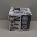 Casabella Spin Mop System with Extra Mop Head Refill - Two-Bucket Design with Splash Guard Built-in Measuring Cup and Scraper Tool with Easy Wring Pedal Spinner, 1.25-Gallon, Blue