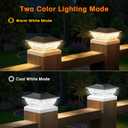 12 Pack Solar Post Cap Lights, 2 Mode Bright Solar Post Lights Outdoor Waterproof, Outdoor Post Lights Solar Powered Deck Lights for 4x4 4.5x4.5 5x5 Posts in Garden Decor