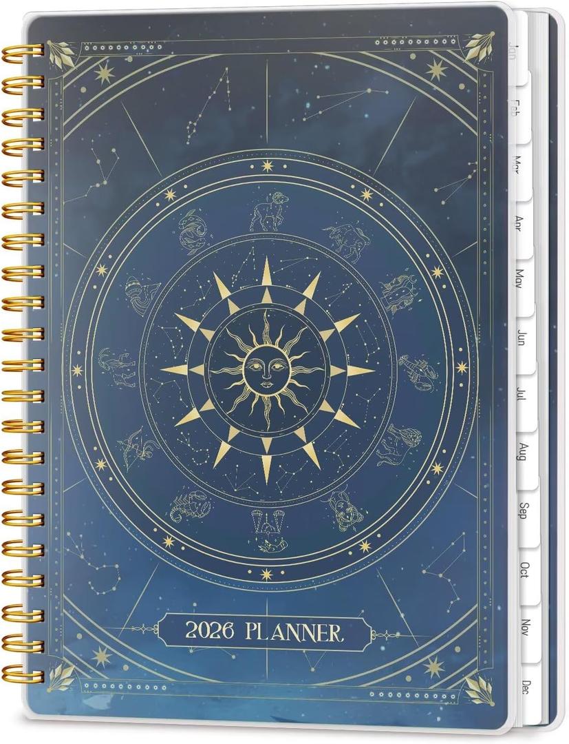 2026 Planner 8.5 x 11, Large Weekly Monthly Planners with Tabs, A4 Spiral Bound Daily Calendar 2026 Planner, 12 Month Agenda from Jan. to Dec., Flexible Cover Appointment Book(Blue Tarrow)