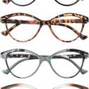 HEEYYOK Women Reading Glasses 4-Pack,Cateye Readers Glasses Small Face Comfort Spring Hinge (4.0, 4 Mix Color)