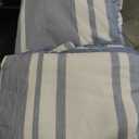 striped blue and white comforter (90in x 90in)and cover
