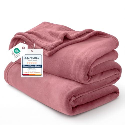 Bedsure GentleSoft Fleece Throw Blanket for Couch Dusty Rose - Lightweight Plush Fuzzy Cozy Soft Blankets and Throws for Sofa, 50x60 inches