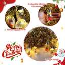 Christmas Garland with Bulbs Lights 6.6 Ft 10 LED Snow Globe String Lights for Christmas Tree Bulb Garland with Vintage Ornaments for Bedroom Table Party Decor Battery Operated(Gold)