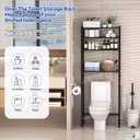 samstar 4 Tier Over The Toilet Storage Rack, Bathroom Organizer Shelves Cabinet Above Toilet, with Adjustable Height Freestanding Shelf Space Saver, Black