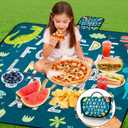Extra Large Picnic Blanket Waterproof,80"x 80"Foldable Machine Washable Beach Blankets,Outdoor Blanket for 6-8 Adults,Picnic Mat Suitable for Indoor Crawling,Park Beach,Camping,Hiking,Travel( Blue)