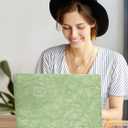 Seorsok Compatible with MacBook Air 13 Inch Case 2022 2021 2020-2018 Release A1932 A2179 M1 A2337,Elegant Leaves Flowers Leather Plastic Hard Shell Case with Keyboard Cover,Green Blooming Floral