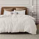 Bedsure Duvet Cover Queen Size - Soft Double Brushed Bedding Set for Kids & Adults, Zipper Closure, 3 Pieces, Includes 1 Duvet Cover (90"x90") & 2 Pillow Shams, NO Comforter, Ivory White