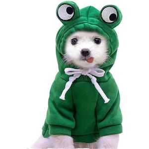 Dog Christmas Halloween Costumes, Dog Hoodies for Small Dogs Cats, Cat Puppy Outfits, Yorkie Chihuahua Pomeranian Clothes (X-Large, Green-Frog)