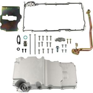 Silscvtt Aluminum Oil Pan Kit Low Profile Ls Oil Pan Replacement for Classic Car Muscle Car Trucks LS1 LS2 LS3 LS6 LSX Engines 1955-1987 302-1