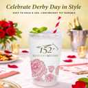 Westrick Official 152nd Kentucky Derby Frosted Plastic Cups 25 Pack Sturdy 14oz Commemorative Party Cups with 2026 Derby Logo | Perfect for Churchill Downs Tailgating and Watch Parties