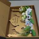 Ramadan Mubarak Table Decor with Flowers, Wooden Castle Centerpiece, Elegant Islamic Home Decoration for Eid & Ramadan Holidays