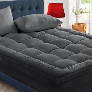 King Size Mattress Topper - Extra Thick Cooling Mattress Pad Cover for Back Pain - Soft Mattress Protector Firm Bed Topper Pillow Top with 8-21 Inch Deep Pocket 3D Snow Down Alternative Fill
