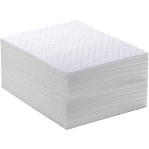 Spill Absorbent Pads 15" x 20" Heavyweight Oil Absorbing Mats,White Absorbing Heavy Weight Oil-Only Absorbent Mat Pad (30PCS)