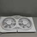 shinic Window Fan with Reversible Airflow Quiet, Twin 9" Blades, Full Remote Control, 3 Functions-3 Speeds, Bathroom Kitchen Window Exhaust Fan, Width Adjustable (From 23.8" to 37") ETL Certified, Window Fan With Foam Seal Strip