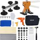 VEVOR Dent Puller Kit, 60 PCS Paintless Dent Removal Kit with Golden Lifter, Bridge Puller, Rubber Hammer, Glue Gun, Auto Body Hail Damage Repair Remover Tools for Car Refrigerator Door Ding Repair
