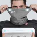 Winter Neck Gaiter for Men Women, Soft Thermal Fleece Neck Warmer Face Cover Scarf for Cold Weather (Black+dark Grey)