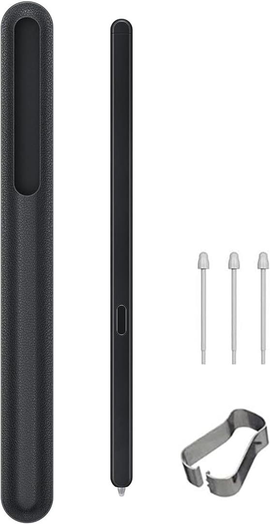 Fold 6 S Pen Fold Edition Compatible Galaxy Z Fold 5/6 Phones Only, Slim 1.5mm Pen Tip, 4,096 Pressure Levels, Z Fold5/6 Pen Fold Edition (Pen+Case-Black)