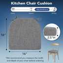Chair Cushions for Dining Chairs, Non Slip Chair Pads with Ties and Washable Covers, Memory Foam Kitchen Chair Cushions Set of 6, 16"X16"X2.5", Dark Gray