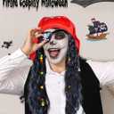 Pirate Costume Wig Set Halloween Dress Up Pirate Wig Bandana Eye Patch Theme Party Pirate Cosplay Accessories