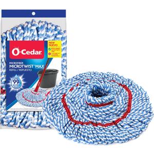 O-Cedar Genuine MicroTwist MAX Twist Mop Head Replacement | Machine Washable | Reusable | Microfiber Refill | Removes 99% of Bacteria