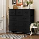 OLIXIS 9 Drawers Storage Organizers Units, Closet Organizers and Storage for Clothes, Fabric Storage Drawer for Living Room, Chest of Dresser in 39.4" D x 11.8" W x 39.9" H, Black