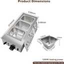 Commercial Food Warmer, 3 Tanks Chocolate Tempering Machine with Lid, Stainless Steel Electric Chocolate Melting Pot for Cheese Chocolate,1200 W