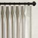 Oatmeal Taupe Linen Sheer Curtains 96 Inches Long for Living Room 2 Panels Back Tab Pinch Pleated Drapes with Hooks Rings Light Filtering Burlap Farmhouse Ceiling Custom Made Memory Trained Curtain