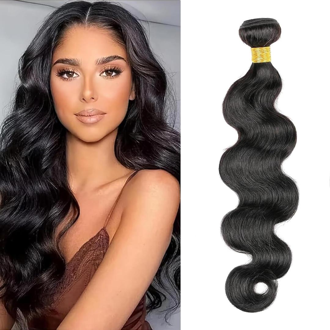 Single Bundle Human Hair 28 Inch Body Wave Human Hair 1 Bundle 100g per Pack 8A Highlight P4/27 Body Wave Virgin Quick Weave Sewn In Hair Extensions for Black Women