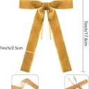 12Pcs Khaki Velvet Christmas Tree Bows Ornaments Vintage Velvet Ribbon Bows for Tree Garland Wreath Indoor Outdoor Christmas Decor Xmas Decorations 1'' Wide, 5 * 7 inch