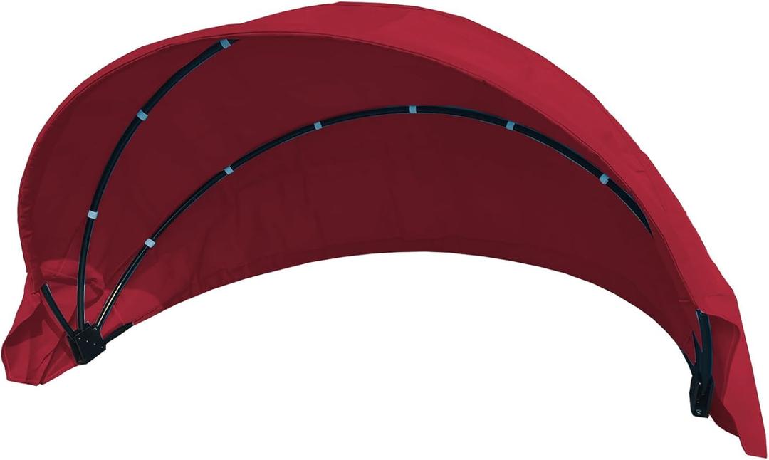 66" Patio Round Daybed Replacement Canopy Cover Retractable Top Cover for Outdoor Rattan Wicker Sectional Porch Sunbed (Only Canopy) (Wine red)
