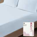 Mayfair Linen Luxury 100% Egyptian Cotton Queen Fitted Sheet Only - 800 TC Hotel Quality 1-Piece Deep Pocket Cotton Fitted Sheets, Sateen Weave Bottom Sheet, Fits Mattress up to 18 in - Light Blue