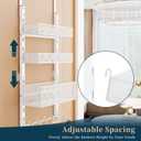 Consumest Over The Door Hooks Organizer - 4 Tier Door Coat Rack with 3 Baskets and 12 Hooks, Stainless Steel Towel Hanger for Bedroom, Bathroom, Living Room, White