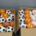 Leyndo 50 Pack 4" Extra Large Sports Stress Balls Bulk PU Squeeze Foam Balls Basketball, Football, Baseball, Soccer, Fidget Toy for Tension Relief Sport Party Favors Class Prizes Kids Adult