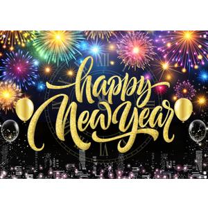 LYCGS 70.8''x47.2'' Fabric 2026 Happy New Year Backdrop Colorful Fireworks Photography Backdrop New Years Eve Party Decor Banner X-478