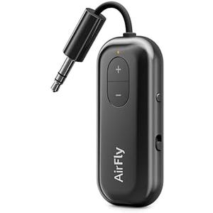 Twelve South AirFly SE, Bluetooth Wireless Audio Transmitter for AirPods/Wireless or Noise-Cancelling Headphones; Use with Any 3.5 mm Audio Jack on Airplanes, Gym Equipment or iPad/Tablets (Black)
