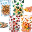 60pcs Christmas Treat Bags,Christmas Plastic Resealable Candy Gift Bag with Handle,Transparent Snowflake Gingerbread Sealing Goodie Pouch for Xmas Winter Holiday Party Favors Decorations,9X6inch (Colorful)