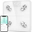 Etekcity Smart Scale for Body Weight and Fat Percentage, Digital Bathroom Accurate Weighing Machine for People's BMI Muscle, Bluetooth Electronic Body Composition Monitor Syncs with App, 400lb, White (11 x 11 x 1.1 inches)