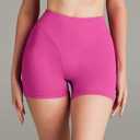 AVGO Gym Shorts Women 4.5 Inches - V Shaped High Waisted Butt Lifting Tummy Control Workout Booty Biker Shorts (Pink, M)