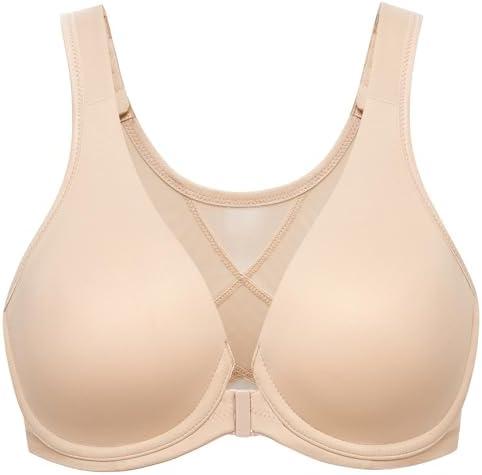 MELENECA Women's Front Closure Bras Plus Size Unlined Underwire Back Support Posture Bra 42G
