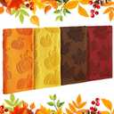 4 Pack 3D Fall Pumpkin Maple Leaf Jacquard Hand Towels for Bathroom Cotton Absorbent Fall Autumn Thanksgiving Orange Yellow Hand Towels for Holiday Decorative 14 X 30 inch