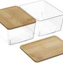CHANCETSUI Stackable Storage Bins with Lids: Clear, 5x7, 2 Pack