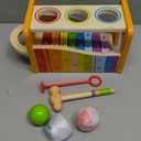Hape Pound & Tap Bench with Slide Out Xylophone - Award Winning Durable Wooden Musical Pounding Toy for Toddlers (Yellow)